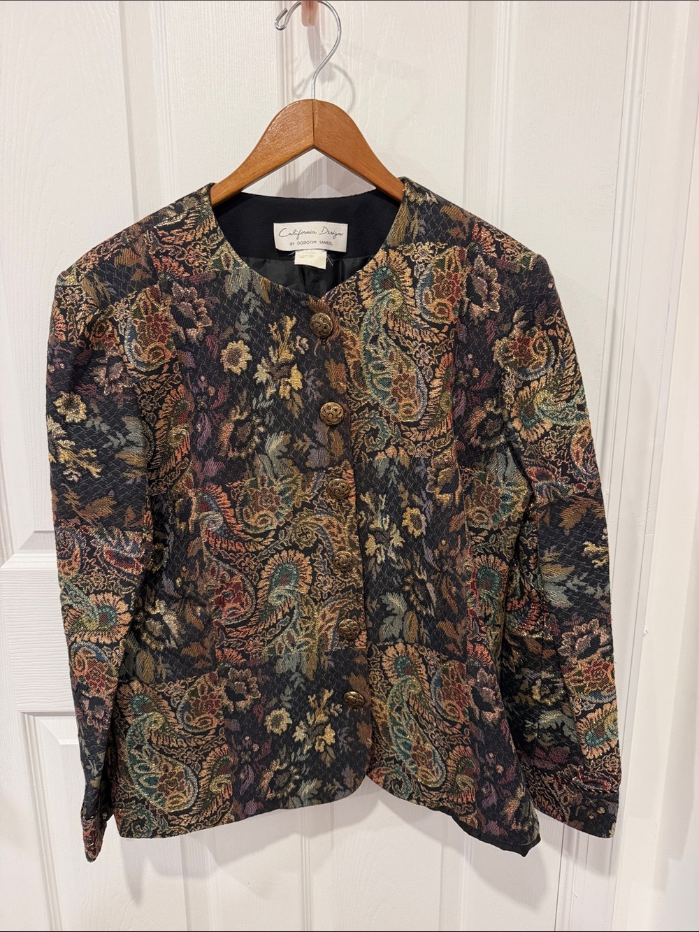 Vintage California Design by Dorothy Samuel Paisley Jacquard Jacket